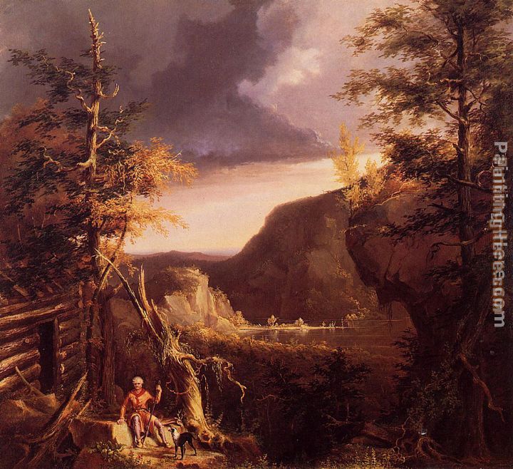 Thomas Cole Daniel Boone Sitting at the Door of His Cabin on the Great Osage Lake, Kentucky